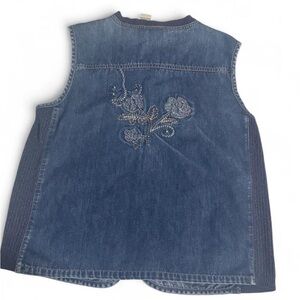 Embroidered Denim Vest